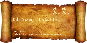 Kőszegi Katalin névjegykártya